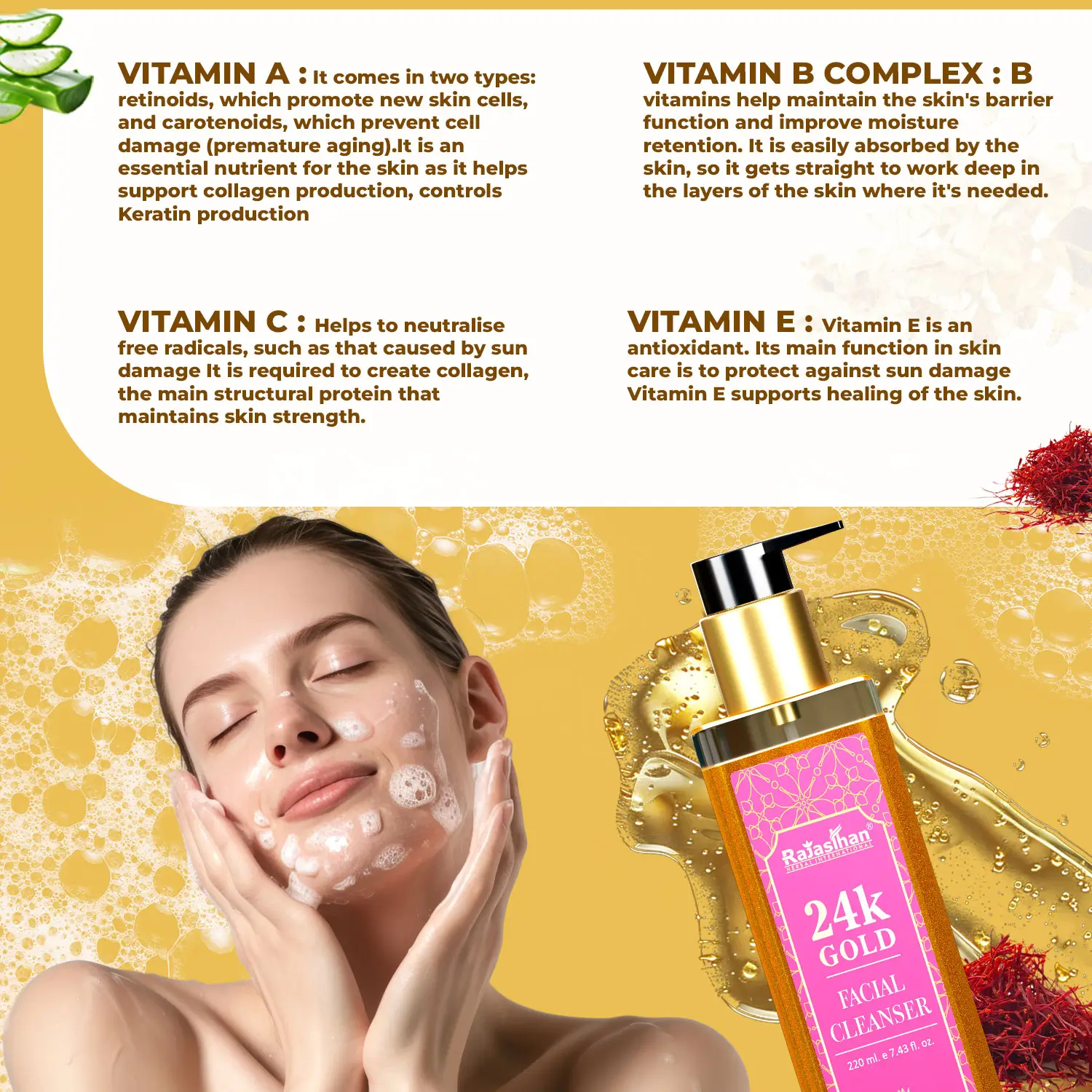 Multivitamin 24k Gold Facial Cleanser